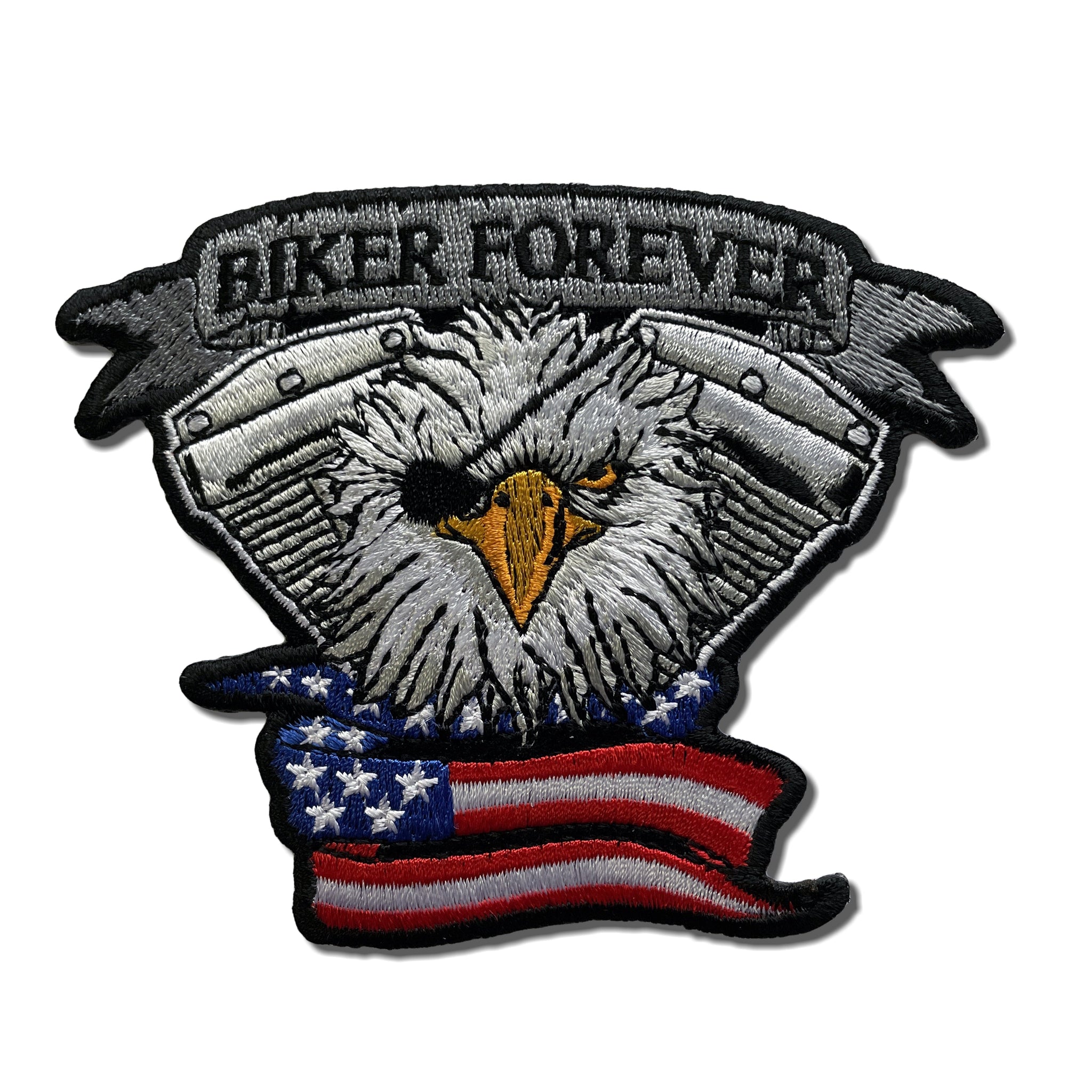 Embroidered Biker Forever Eagle Eye Iron on Sew on Patch – PATCHERS