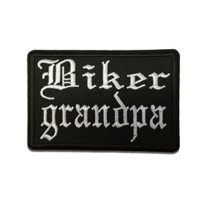 Biker Grandpa in Old English Patch - PATCHERS Iron on Patch