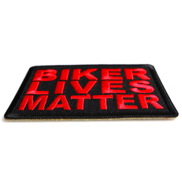 Biker Lives Matter Red on Black Patch - PATCHERS Iron on Patch