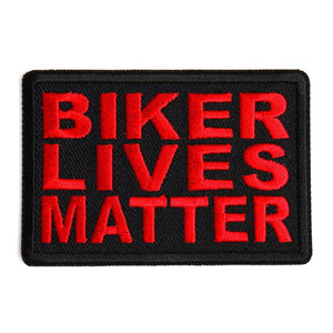 Biker Lives Matter Red on Black Patch - PATCHERS Iron on Patch
