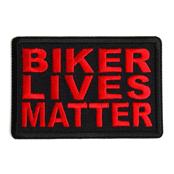 Biker Lives Matter Red on Black Patch - PATCHERS Iron on Patch