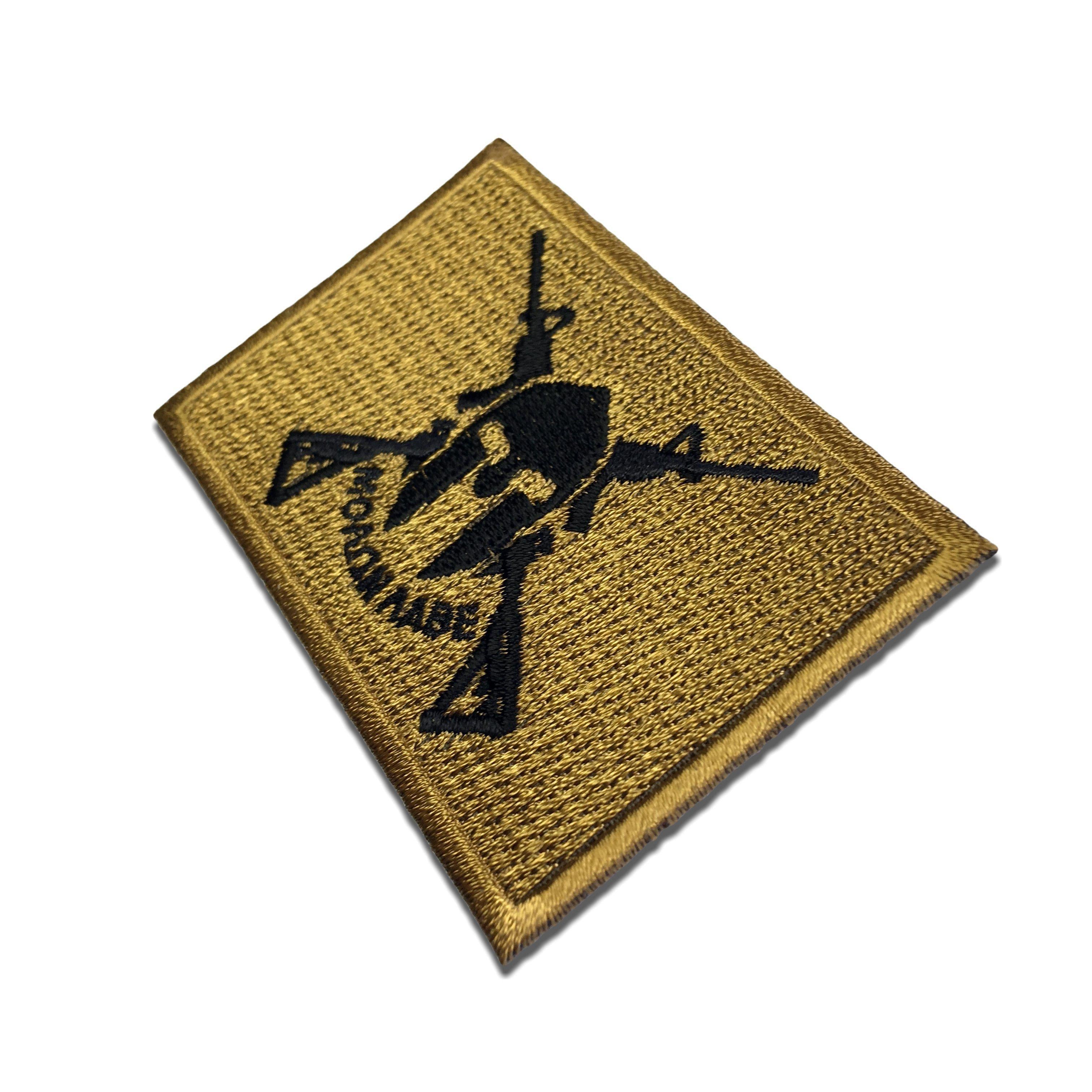 Black & Brown Molon Labe Spartan Crossed Rifles Iron on Sew on Patch ...