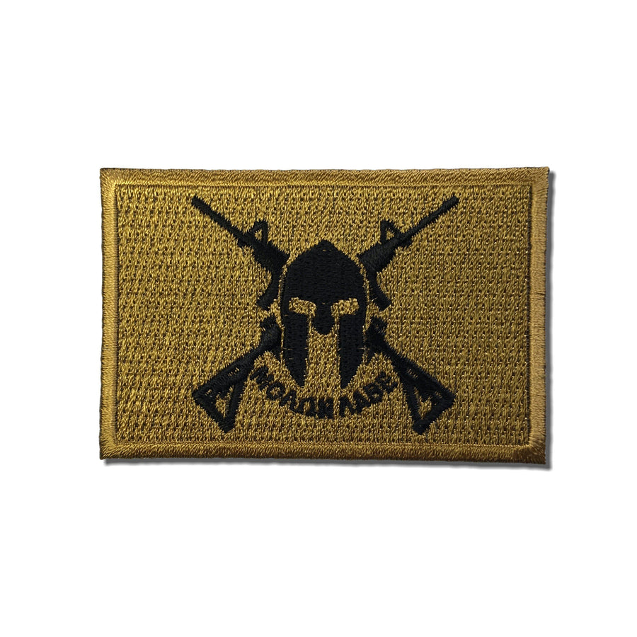 Black & Brown Molon Labe Spartan Crossed Rifles Iron on Sew on Patch ...