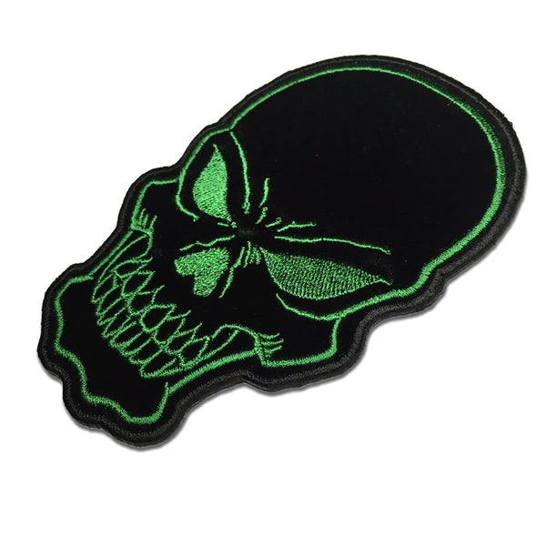 Black Green Skull Patch - PATCHERS Iron on Patch