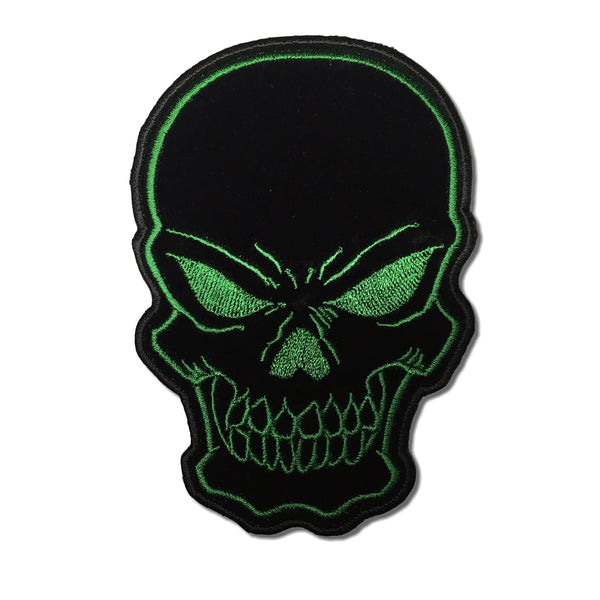 Black Green Skull Patch - PATCHERS Iron on Patch