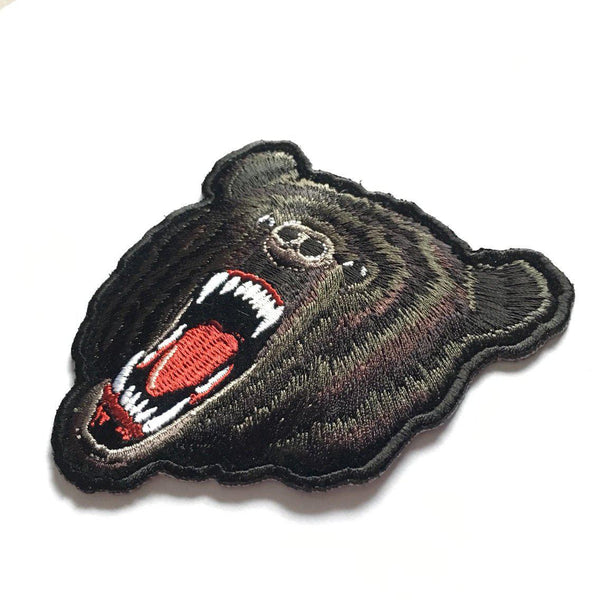 Black Grizzly Bear Patch - PATCHERS Iron on Patch