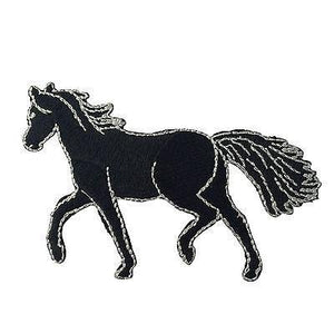 Black Horse Equestrian Animal Patch - PATCHERS Iron on Patch