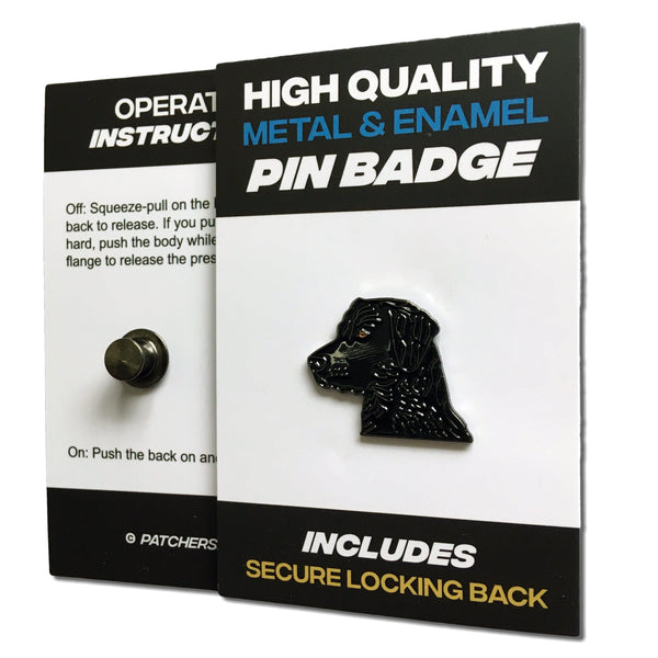 Black Labrador Dog Pin Badge - PATCHERS Pin Badge
