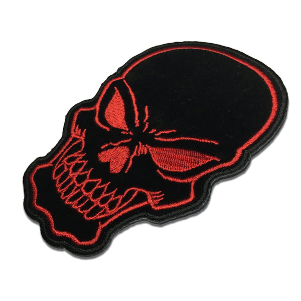 Black Red Skull Patch - PATCHERS Iron on Patch
