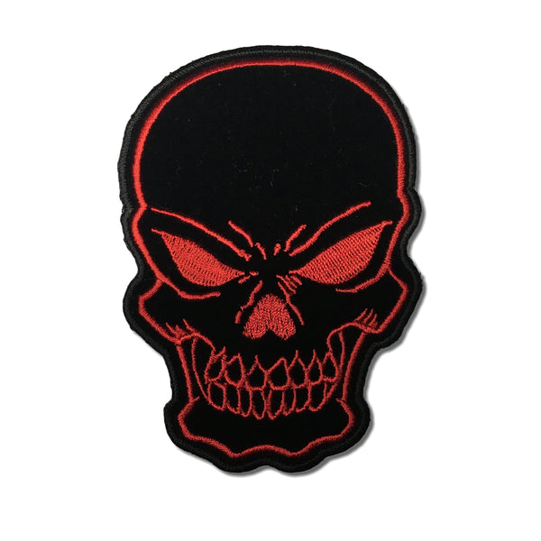 Black Red Skull Patch - PATCHERS Iron on Patch