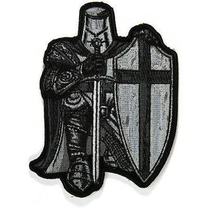 Black & White Crusader Knight Patch - PATCHERS Iron on Patch