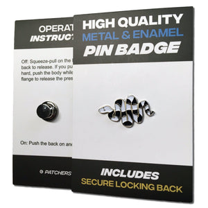 Black & White Snake Pin Badge - PATCHERS Pin Badge