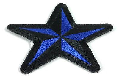 Black and Blue Nautical Star Patch - PATCHERS Iron on Patch