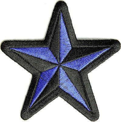 Black and Blue Nautical Star Patch - PATCHERS Iron on Patch