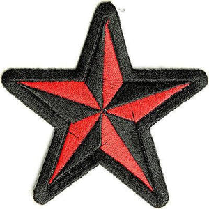 Black and Red Nautical Star Patch - PATCHERS Iron on Patch