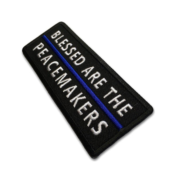 Blessed Are The Peacemakers Blue Line Police Patch - PATCHERS Iron on Patch