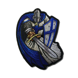 Blue Cape Crusader Templar Knight Patch - PATCHERS Iron on Patch