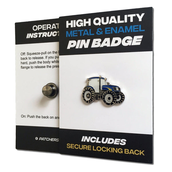 Blue Tractor Pin Badge - PATCHERS Pin Badge