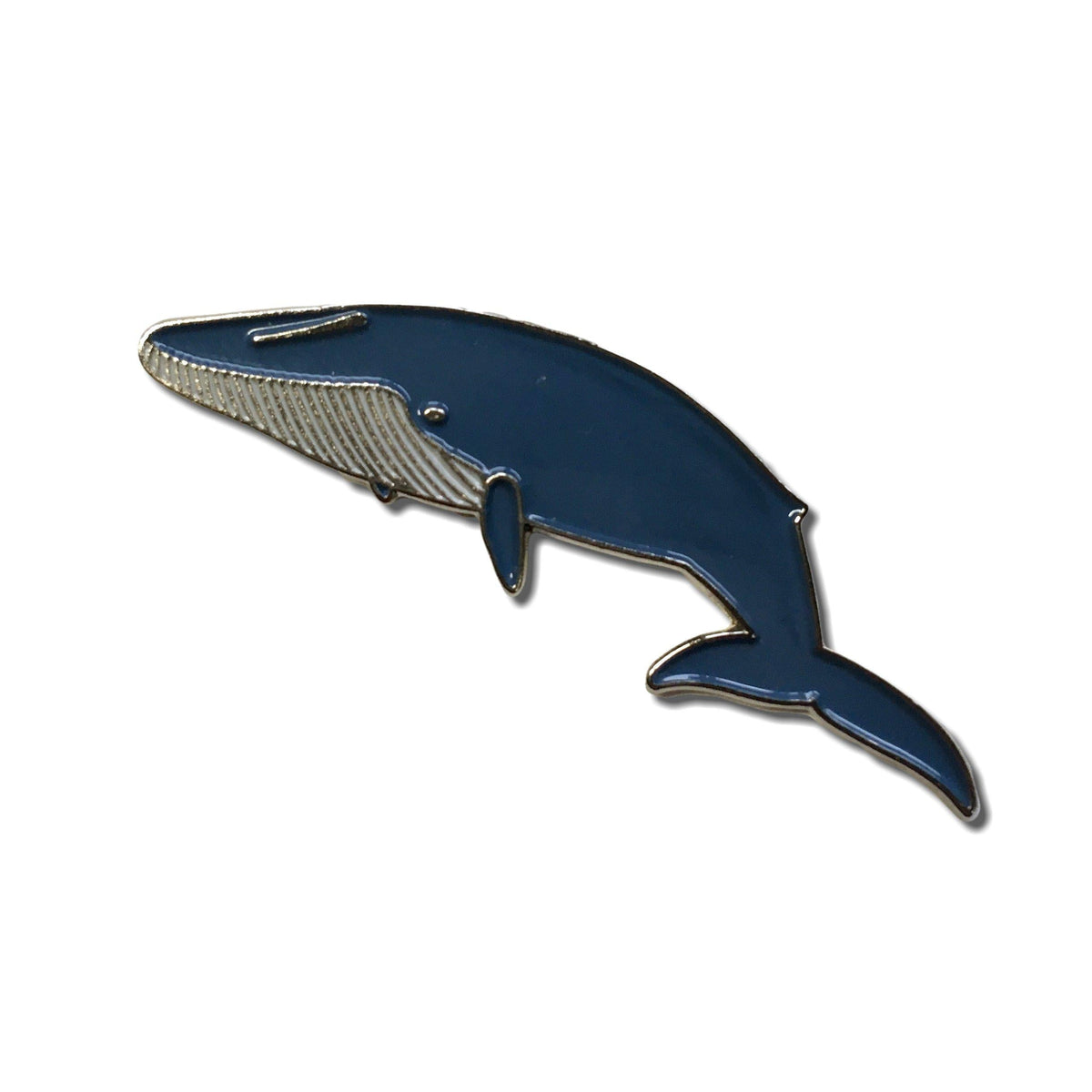 Metal & Enamel Blue Whale Pin Badge with Secure Locking Back – PATCHERS