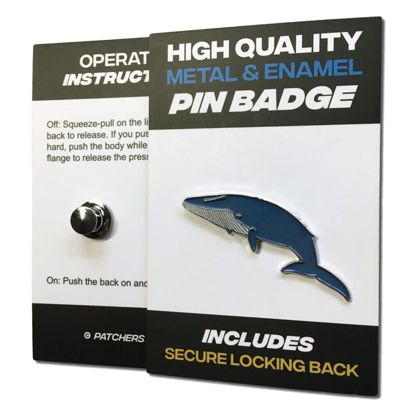 Blue Whale Pin Badge - PATCHERS Pin Badge