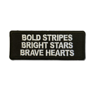 Bold Stripes Bright Stars Brave Hearts Patch - PATCHERS Iron on Patch