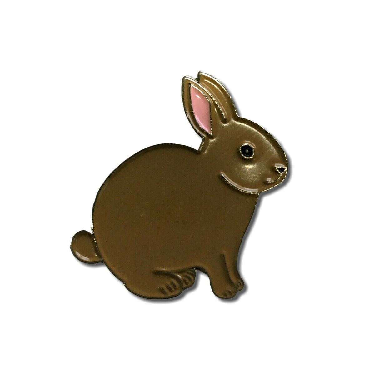 A Fast Rabbit Pin Metal & Enamel Brown Rabbit Pin Badge with Secure Locking Back – PATCHERS