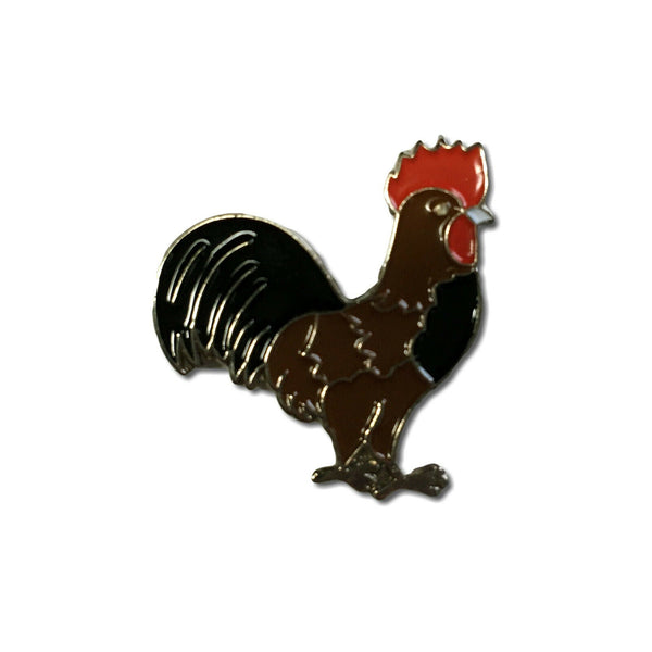 Brown Rooster Cockerel Pin Badge - PATCHERS Pin Badge