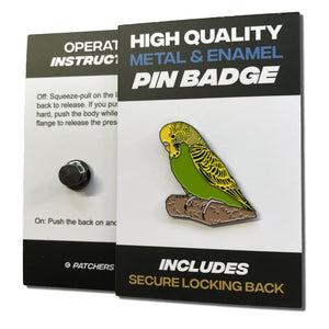 Budgie Yellow & Green Pin Badge - PATCHERS Pin Badge