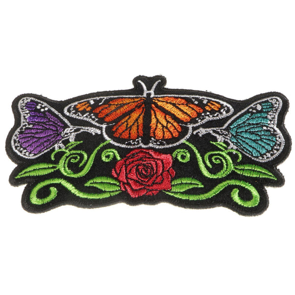 Butterflies and Rose Flower Patch - PATCHERS Iron on Patch