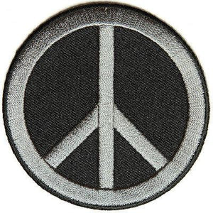 CND Symbol Peace Grey on Black Patch - PATCHERS Iron on Patch