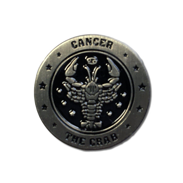 Cancer Skull Zodiac Sign Pin Badge - PATCHERS Pin Badge