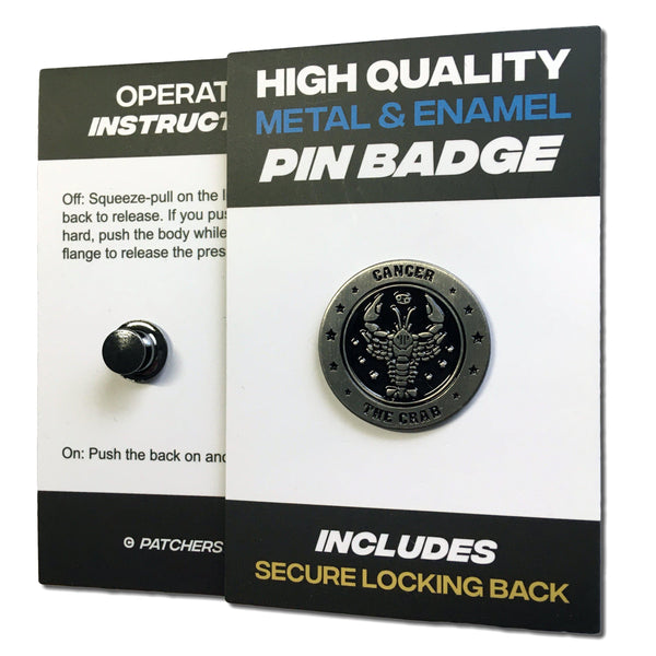 Cancer Skull Zodiac Sign Pin Badge - PATCHERS Pin Badge