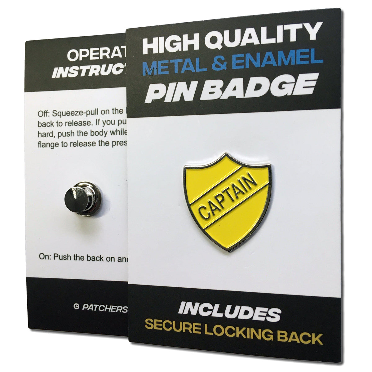 High Quality Metal & Enamel Captain Pin Badge with Secure Locking Back ...
