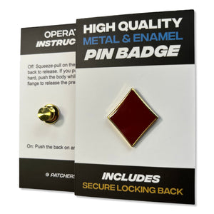 Card Poker Symbol Diamond Red Pin Badge - PATCHERS Pin Badge