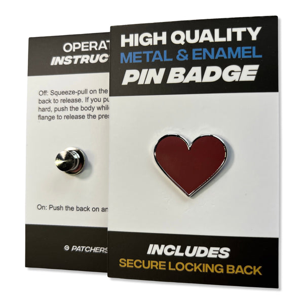 Card Poker Symbol Heart Red Pin Badge - PATCHERS Pin Badge