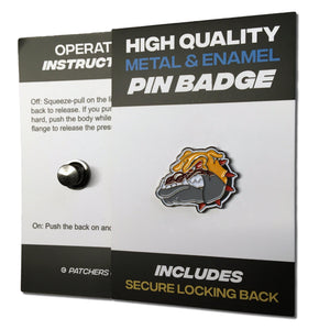 Cartoon Bulldog Head Pin Badge - PATCHERS Pin Badge