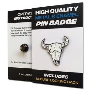 Cattle Skull Pin Badge - PATCHERS Pin Badge