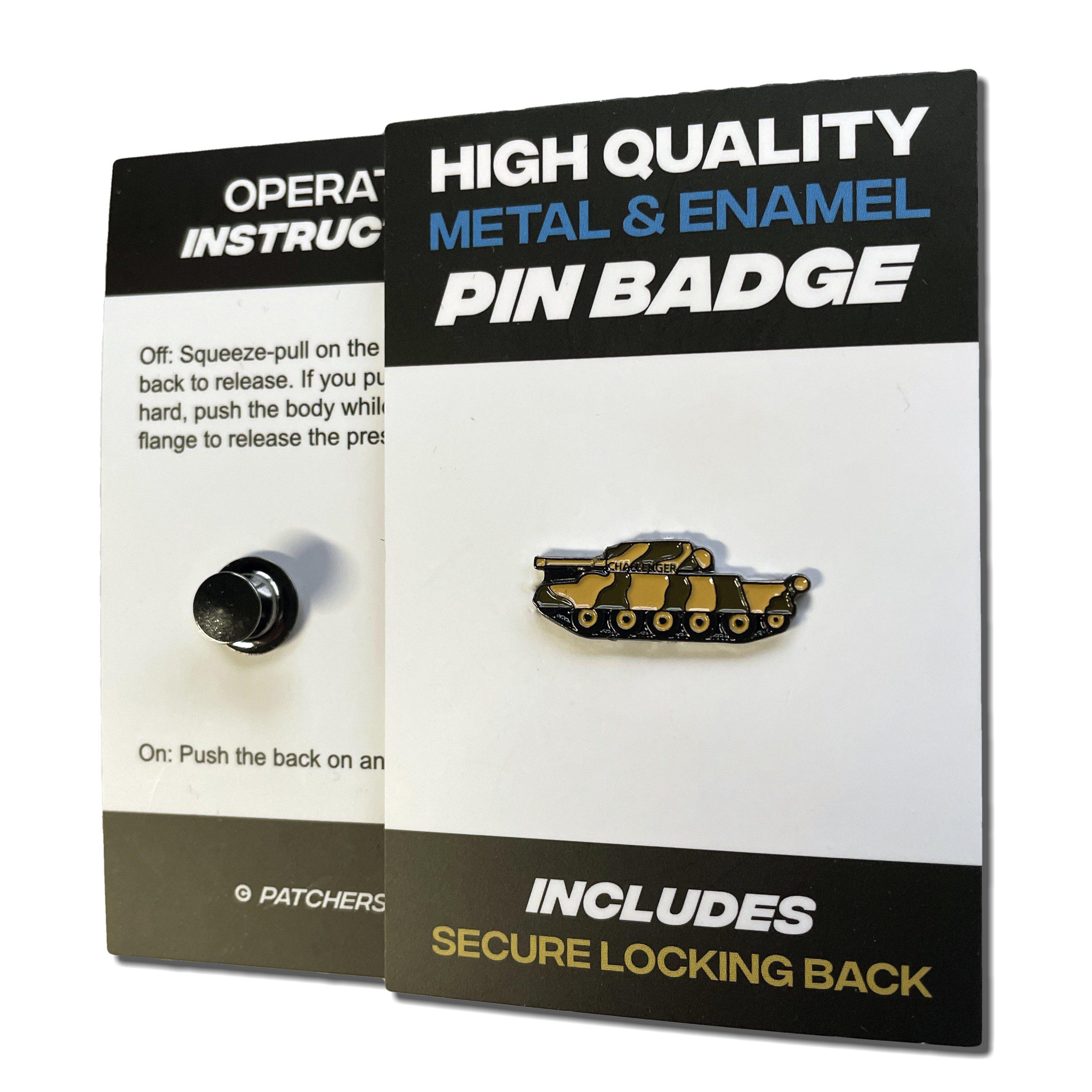 Metal & Enamel Challenger Tank Pin Badge with Secure Locking Back ...