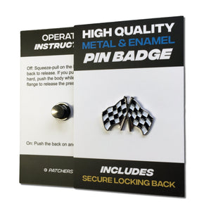 Chequered Flags Pin Badge - PATCHERS Pin Badge