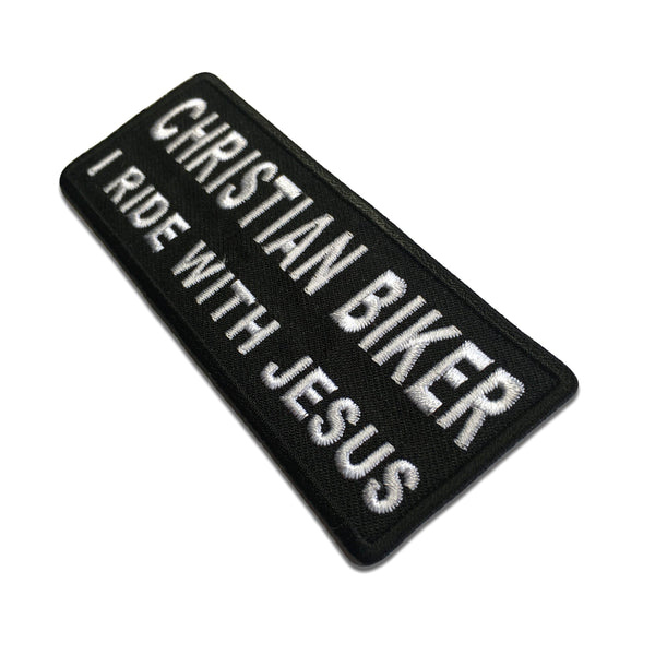 Christian Biker I Ride With Jesus Patch - PATCHERS Iron on Patch