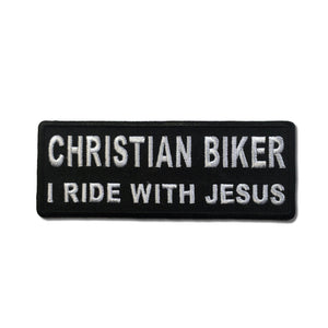 Christian Biker I Ride With Jesus Patch - PATCHERS Iron on Patch
