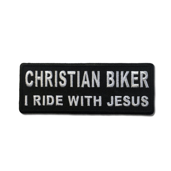 Christian Biker I Ride With Jesus Patch - PATCHERS Iron on Patch
