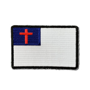 Christian Flag with Black Borders Patch - PATCHERS Iron on Patch