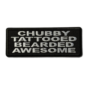Chubby Tattooed Bearded Awesome Patch - PATCHERS Iron on Patch