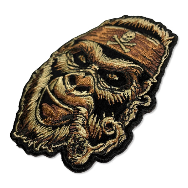 Cigar Gorilla with Skull Headwrap Patch - PATCHERS Iron on Patch