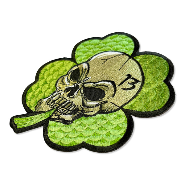 Clover Skull 13 Patch - PATCHERS Iron on Patch