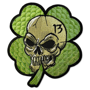 Clover Skull 13 Patch - PATCHERS Iron on Patch