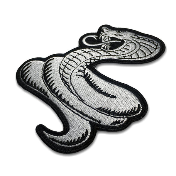 Cobra Snake Black & White Patch - PATCHERS Iron on Patch