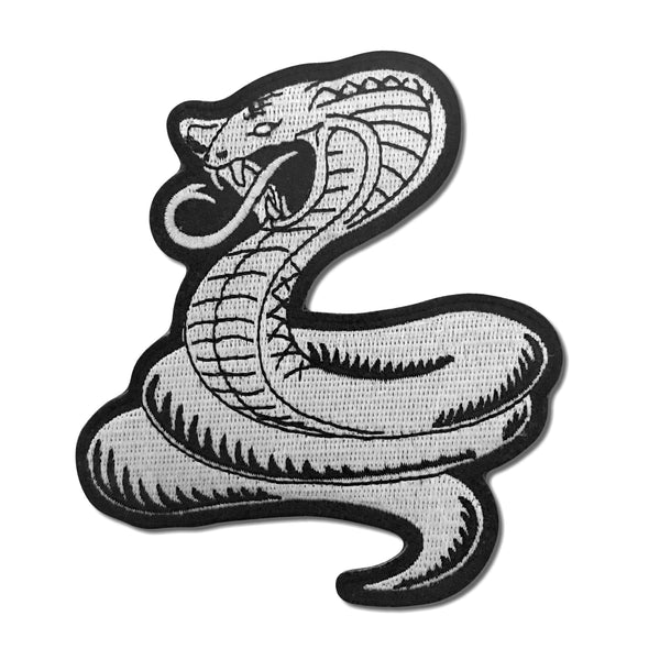 Cobra Snake Black & White Patch - PATCHERS Iron on Patch