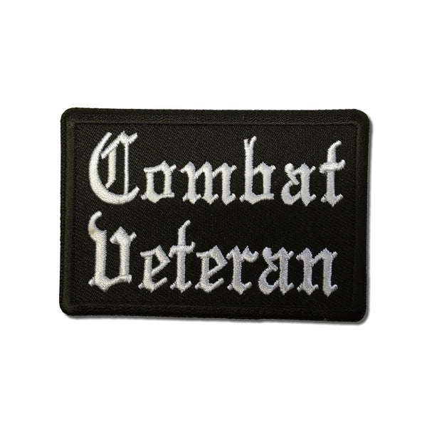 Combat Veteran In Old English Patch - PATCHERS Iron on Patch